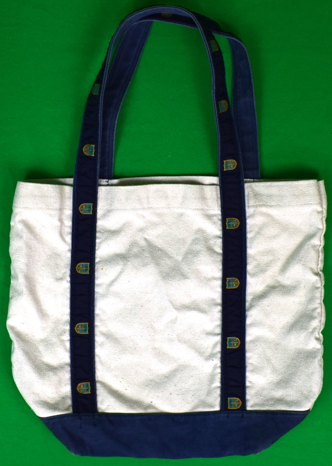 "Lyford Cay Club Canvas Tote Bag w/ Navy LCC Strap/ Handles"