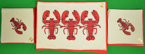 "Set x 12 Abercrombie & Fitch Swiss Linen Lobster Placemats w/ 12 Napkins (New w/ Labels)