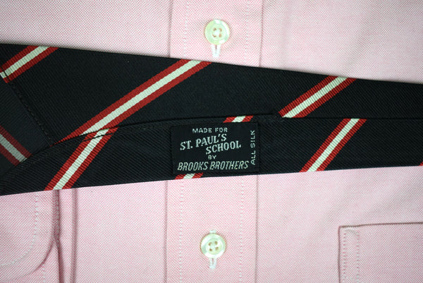 Brooks Brothers Made For St Paul's School Repp Stripe Silk Boy's Tie
