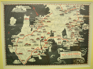 "Newport's Famous Ten Mile Drive" c1939 Map