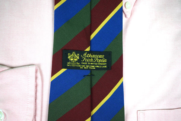 Atkinsons Irish Poplin Repp Stripe Tie Made For H. Stockton Atlanta