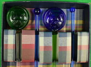 "Box Set of Ralph Lauren 4 Glass Polo X'd Mallet Swizzle Sticks"