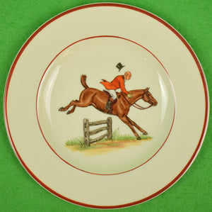 "Set x 8 Abercrombie & Fitch Fox-Hunter c1940s Hand-Painted Bread Plates"