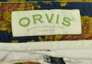 Orvis Navy Pinwale Paisley Trouser Sz: 36W