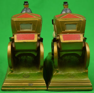 "Pair Of Horse Drawn Carriage Bookends"