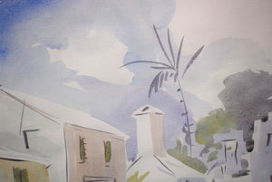 "Bermuda Island Street Scene" c1955 Watercolour By Alfred Birdsey (SOLD)