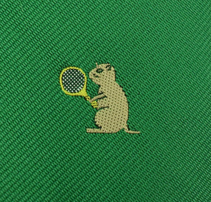 Chipp Munk w/ Yellow Tennis Racquet on Green Tie