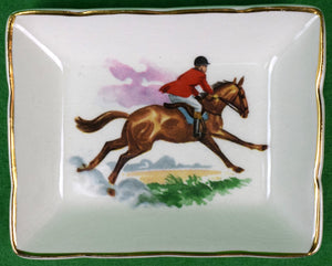 Set x 3 Brooks Brothers Fox-Hunting Ashtrays Made In England