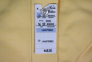 "Brooks Brothers Yellow OCBD c1980s Dress Shirt" Sz 16-3 (DEADSTOCK w/ BB Tag)