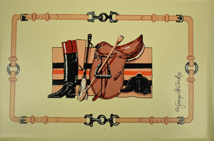 "Georges Briard Equestrian Ice Bucket w/ 3 Trays"