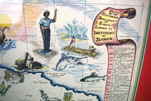 "Map Of Jamaica" 1962 Designed And Created By Stafford W. Evans (SOLD)