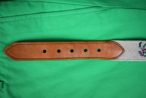 Hand-Needlepoint Belt w/ 7 Horse Blanket Motif Sz 33