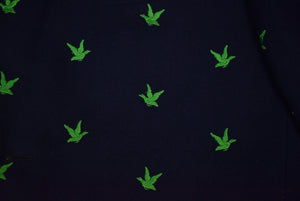 "Chipp Navy Doeskin Flannel Blazer w/ Embroidered Lime Green Ducks" Sz 42L (DEADSTOCK)