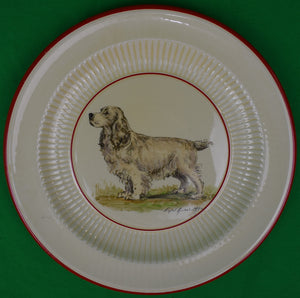 Set Of 4 Cyril Gorainoff Spaniel Dog Hand-Painted Bedford Ware Plates