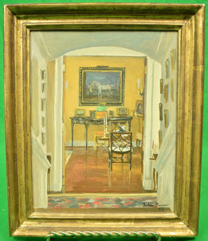 "OAKENDALE", From Front Hall To Drawing Room" 1993 Oil On Canvas by Julian Barrow