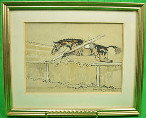 Slater Going To His Own Kind at Aintree c1935 Watercolour by Paul Brown