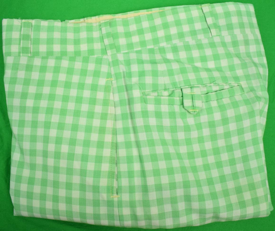 Chipp Gingham Green Check GT Cotton Trousers Sz 34"W