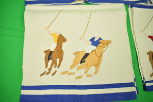 Set of 8 Madeira Linen Hand-Emb Polo Player Napkins/ Placemats & 1 Runner (SOLD)