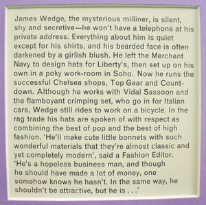 "James Wedge: The Mysterious Milliner' c1965 From David Bailey's 'Box Of Pin-Ups"