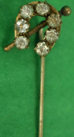 (7) Diamond Embedded HorseShoe Victorian Gold Stick Pin