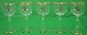 Set of (49) Private/ New York Yacht Club c1930s Hand-Painted Glassware Collection (SOLD)