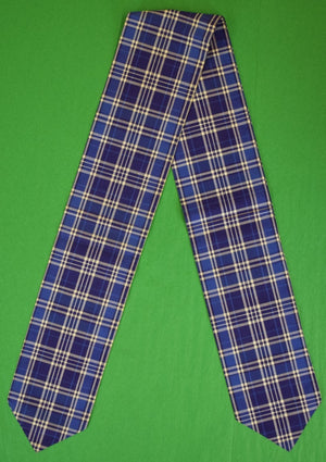 Gent's Outdoor Traders Royal Blue & White Glen Plaid Cotton Ascot