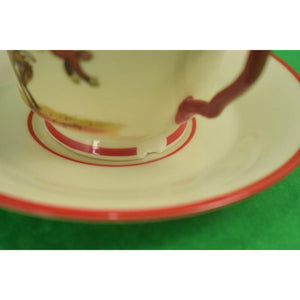 "Cyril Gorainoff For Abercrombie & Fitch 6 Cup & Saucer Fox-Hunter Set"