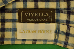 Blue & White Plaid Viyella Tattersall by Elliot Gant for Latham House Flannel Cravat (SOLD)