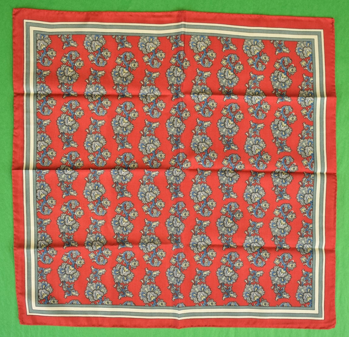"Brooks Brothers Red Paisley Italian Silk Pocket Square" (SOLD)