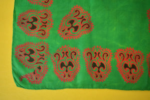 Indian Batik Emerald Silk Pocket Sq