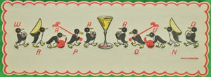 "Box Set x (16) Wrap-Arounds Penguin Cocktail Made In England Napkins" (New/ Old Stock!)