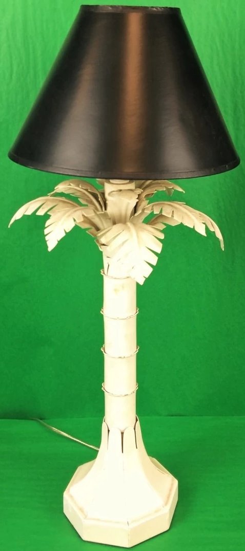Palm Tree Tin c1950s Lamp
