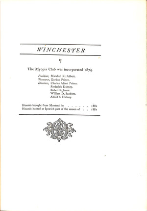 "Myopia: Songs & Waltzes With Winchester And Hamilton Chat" 1897 ABBOTT, Marshall Kittredge (SOLD)