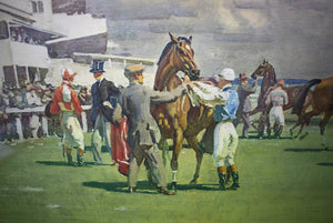 "Unsaddling At Epsom, Summer Meeting" 1932 Chromolithograph By Alfred Munnings (SIGNED)