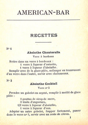 "American-Bar Recettes Des Boissons Anglaises Et Americaines" 1907 NEWMAN, Frank L.