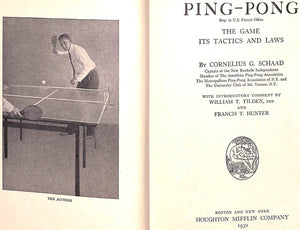 "Ping-Pong: The Game Its Tactics And Laws" 1930 SCHAAD, Cornelius G.
