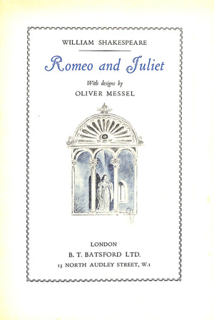 "Romeo And Juliet w/ Designs by Oliver Messel" 1936 SHAKESPEARE, William