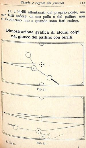 "Il Biliardo e il Giuoco Alle Bocce" 1914 GELLI, Jacopo