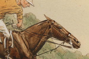 "Down the Field" 1930 Hand-Colored Polo Lithograph by Paul Brown (1893 - 1958)