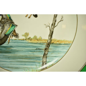 "Two Hand-Painted Waterfowl Dinner Plates By Frank Vosmansky x Abercrombie & Fitch"