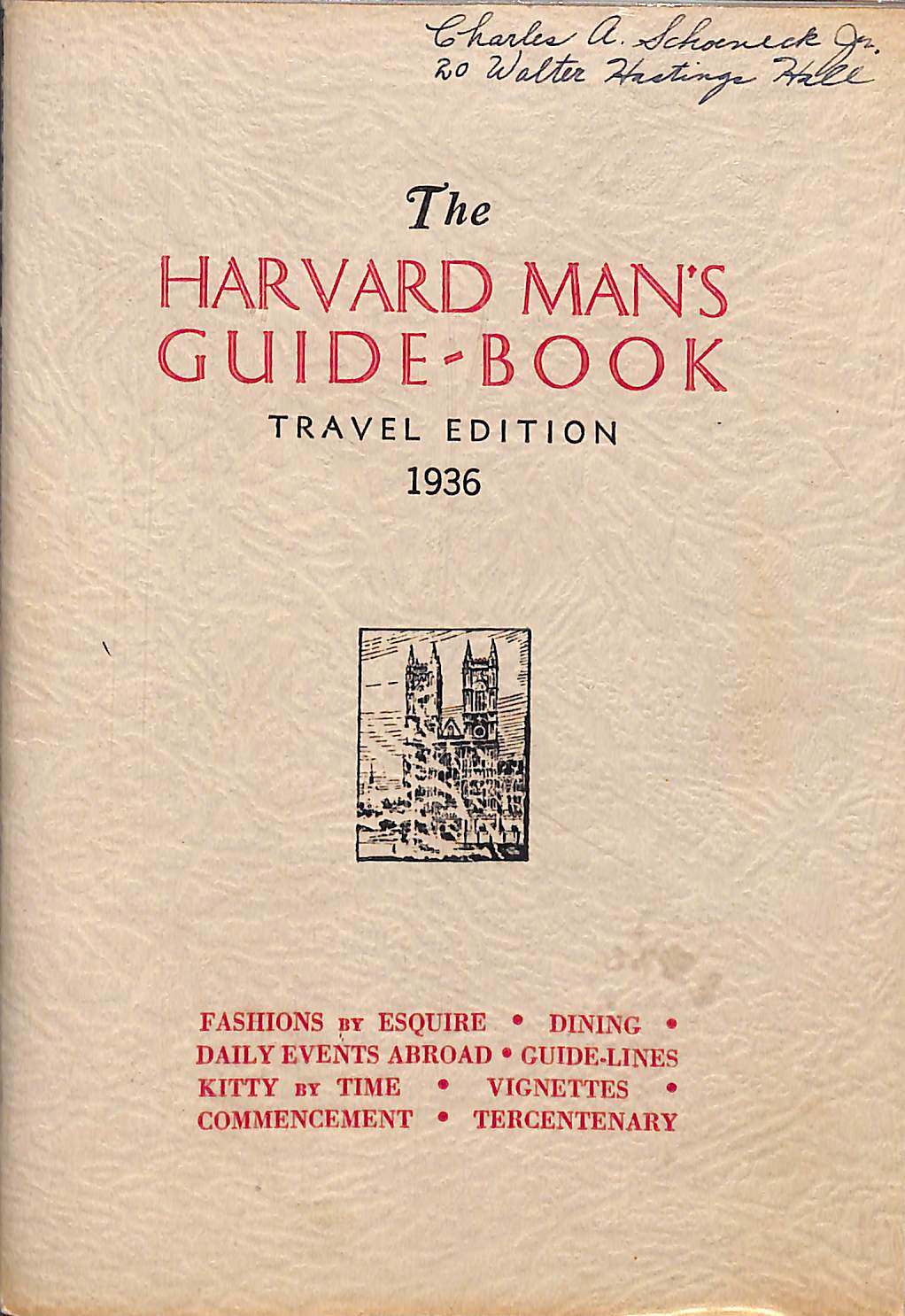 "The Harvard Man's Guide-Book Travel Edition" 1936
