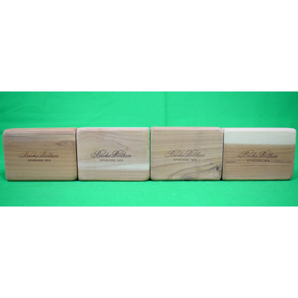 Set x 4 Brooks Brothers Aromatic Cedar Wood Blocks