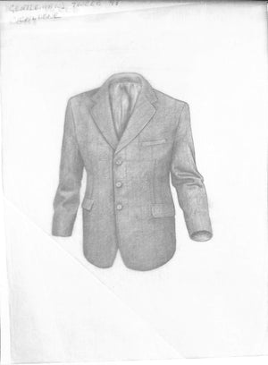 Gentleman's Tweed Coat Graphite Drawing