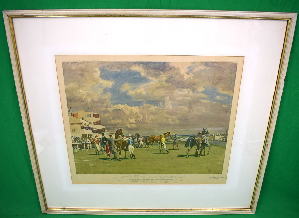 "Unsaddling At Epsom, Summer Meeting" 1932 Chromolithograph By Alfred Munnings (SIGNED)
