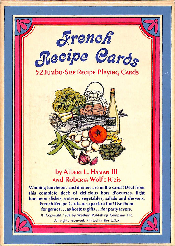 French Recipe Cards: 52 Jumbo-Size Recipe Playing Cards 1969 HAMAN