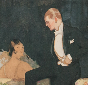 Elegant Evening Attire c1930s Gouache & Watercolour