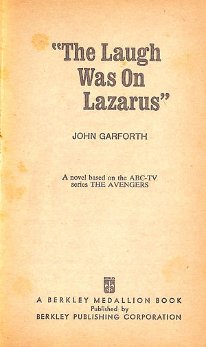 "The Avengers The Laugh Was On Lazarus #2" 1967 GARFORTH, John