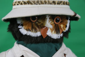 Jungle Toys Of London For Abercrombie & Fitch "Owl On Safari" In Box w/ Binoculars/ Hunting Rifle & Pith Helmet