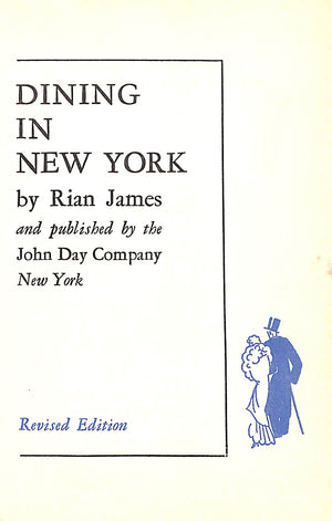 "Dining In New York" 1930 JAMES, Rian
