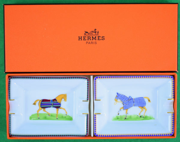 Pair x Hermès Paris Equestrian Mini Ashtrays